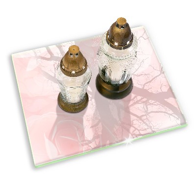 Dessous de verre pour bougies funéraires Fond de roses pastel