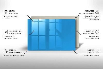 Plaque en verre pour lanterne funéraire Couleur bleu