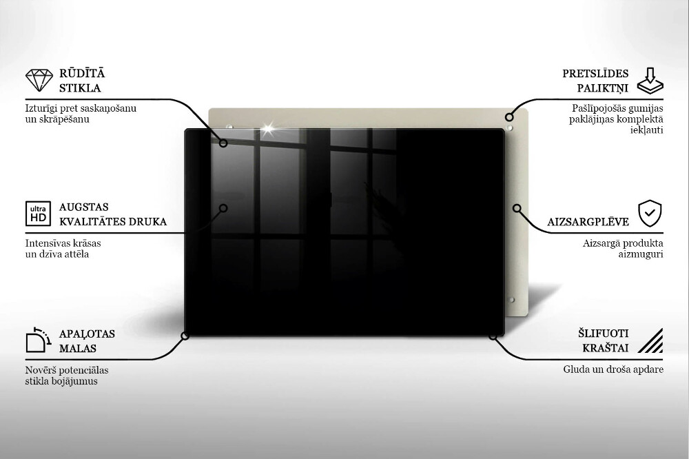 Dessous de verre pour bougies funéraires Couleur : noir