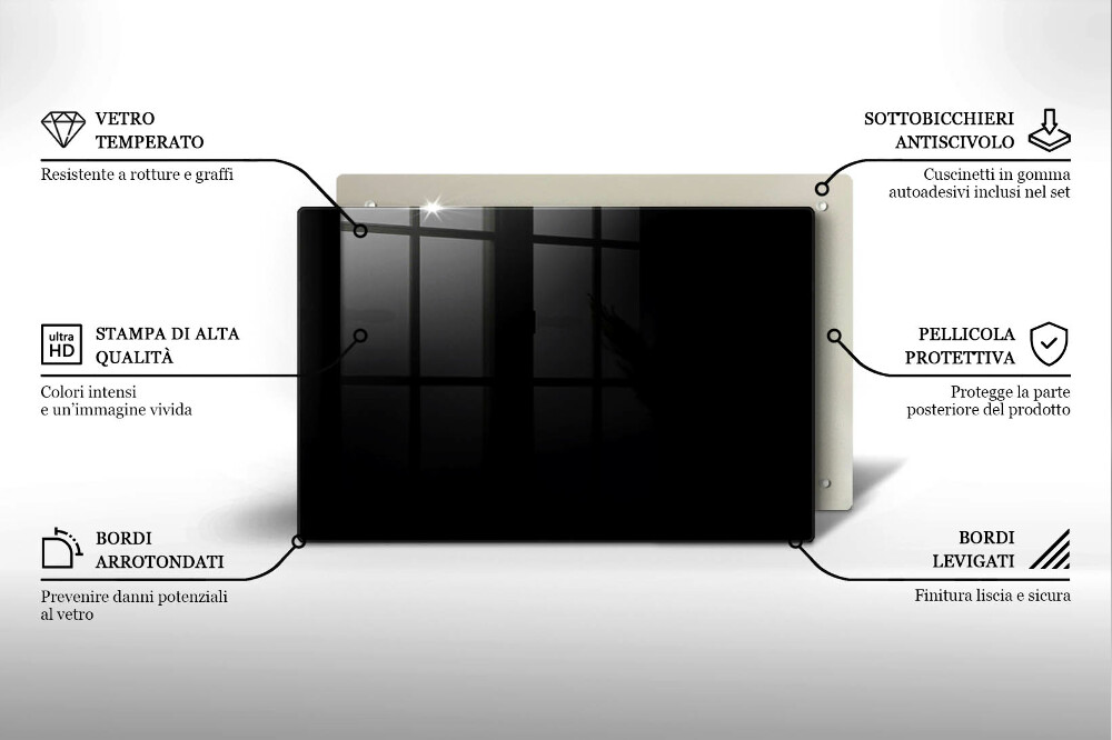 Dessous de verre pour bougies funéraires Couleur : noir