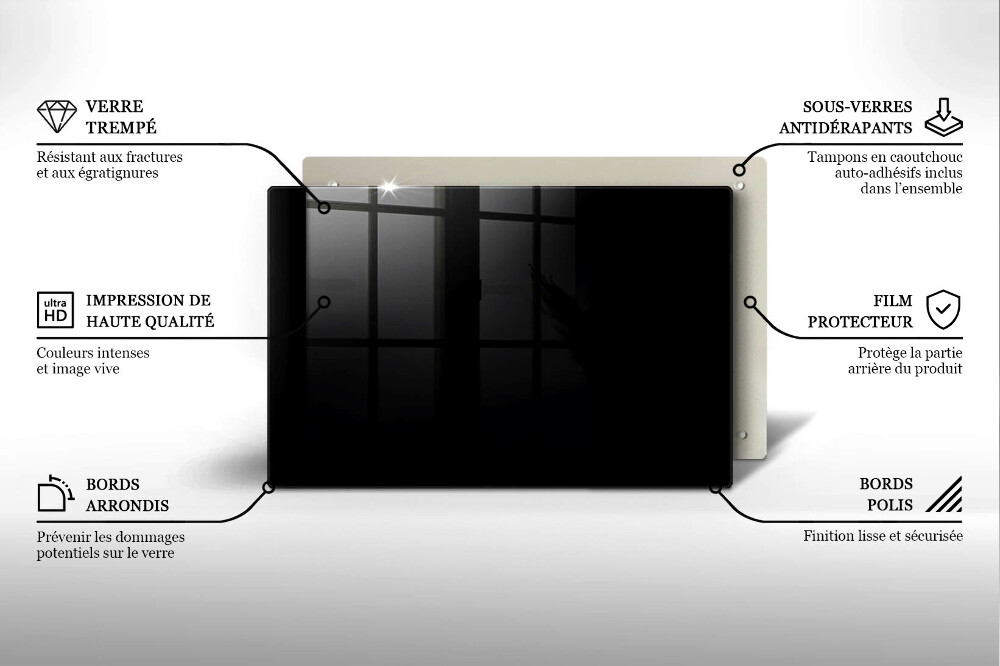 Dessous de verre pour bougies funéraires Couleur : noir