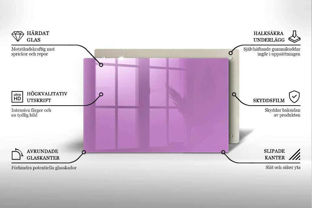 Plaque en verre pour lanterne funéraire Violet