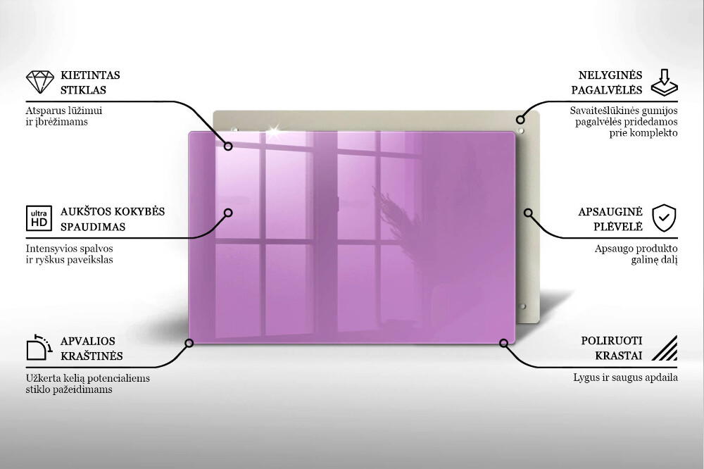 Plaque en verre pour lanterne funéraire Violet