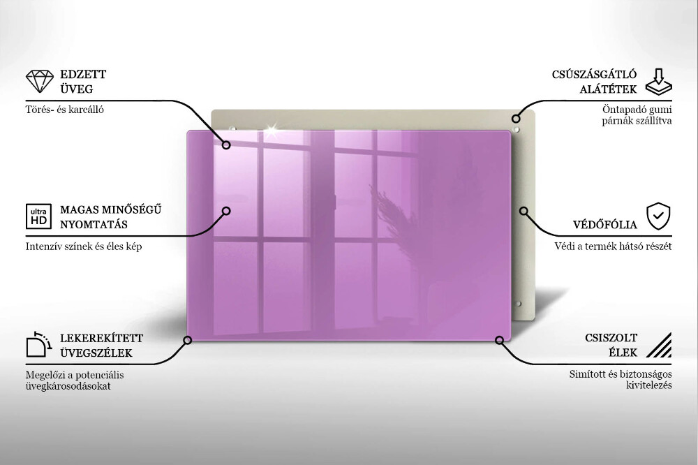 Plaque en verre pour lanterne funéraire Violet