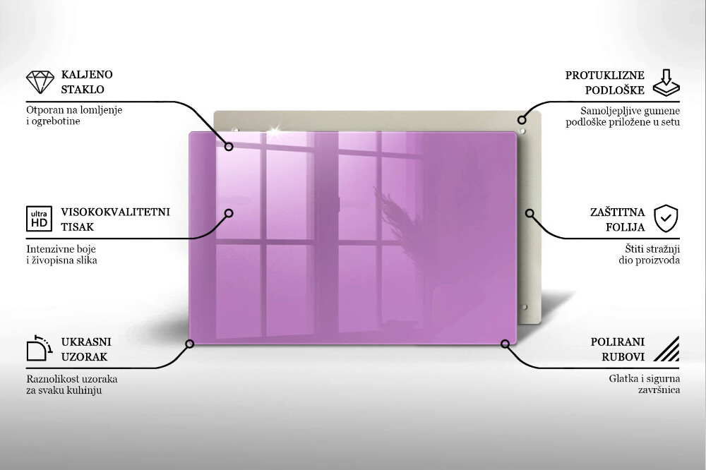 Plaque en verre pour lanterne funéraire Violet