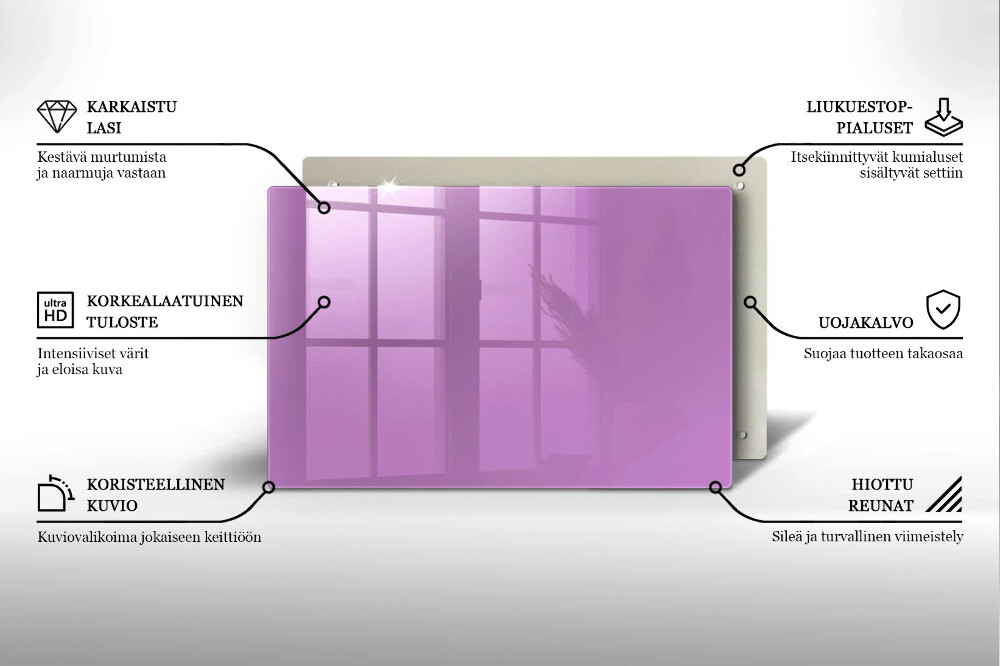 Plaque en verre pour lanterne funéraire Violet