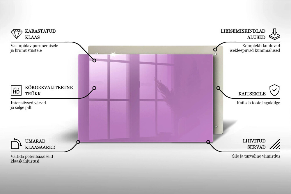 Plaque en verre pour lanterne funéraire Violet