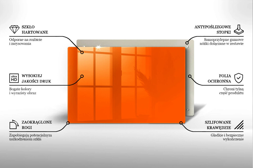 Plaque en verre pour lanterne funéraire Couleur orange