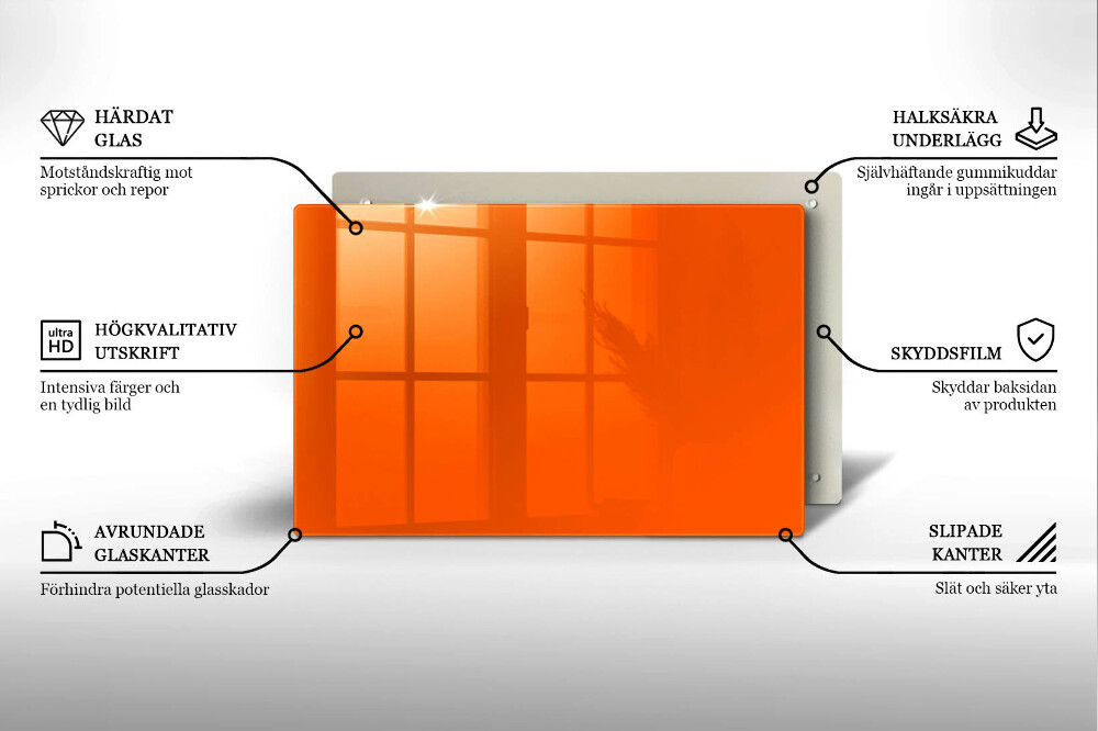 Plaque en verre pour lanterne funéraire Couleur orange