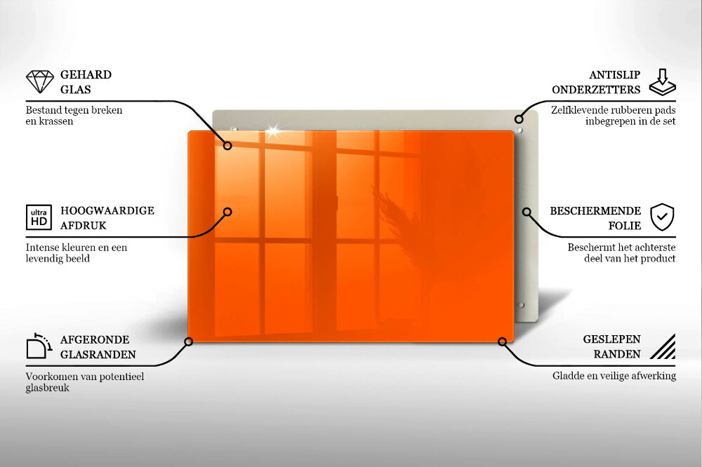 Plaque en verre pour lanterne funéraire Couleur orange