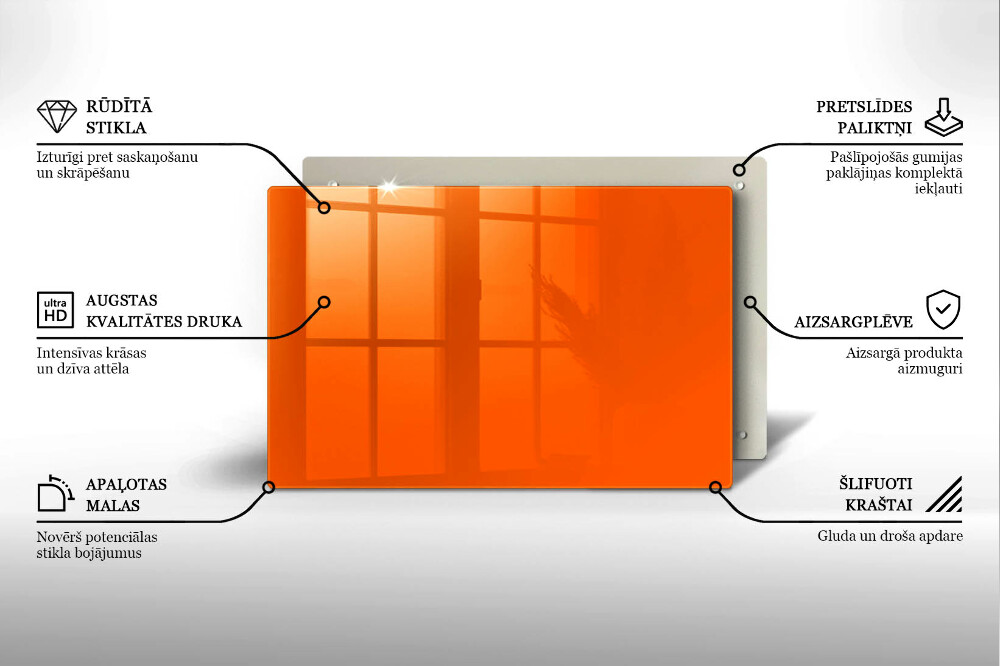 Plaque en verre pour lanterne funéraire Couleur orange