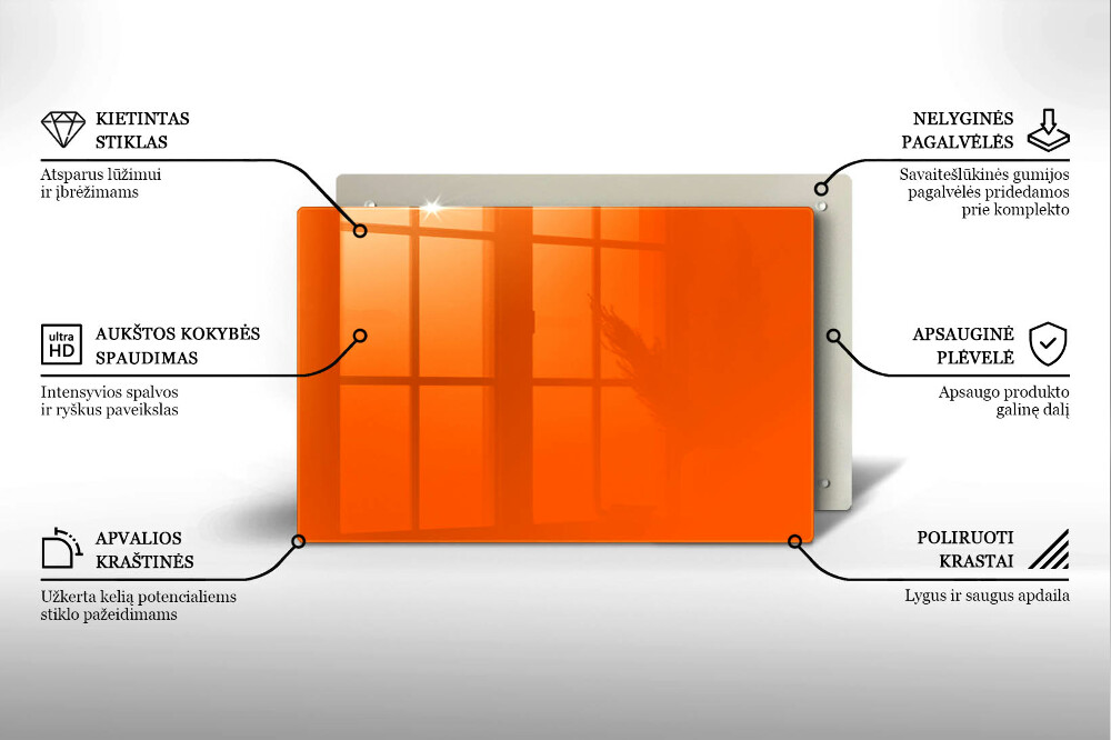 Plaque en verre pour lanterne funéraire Couleur orange