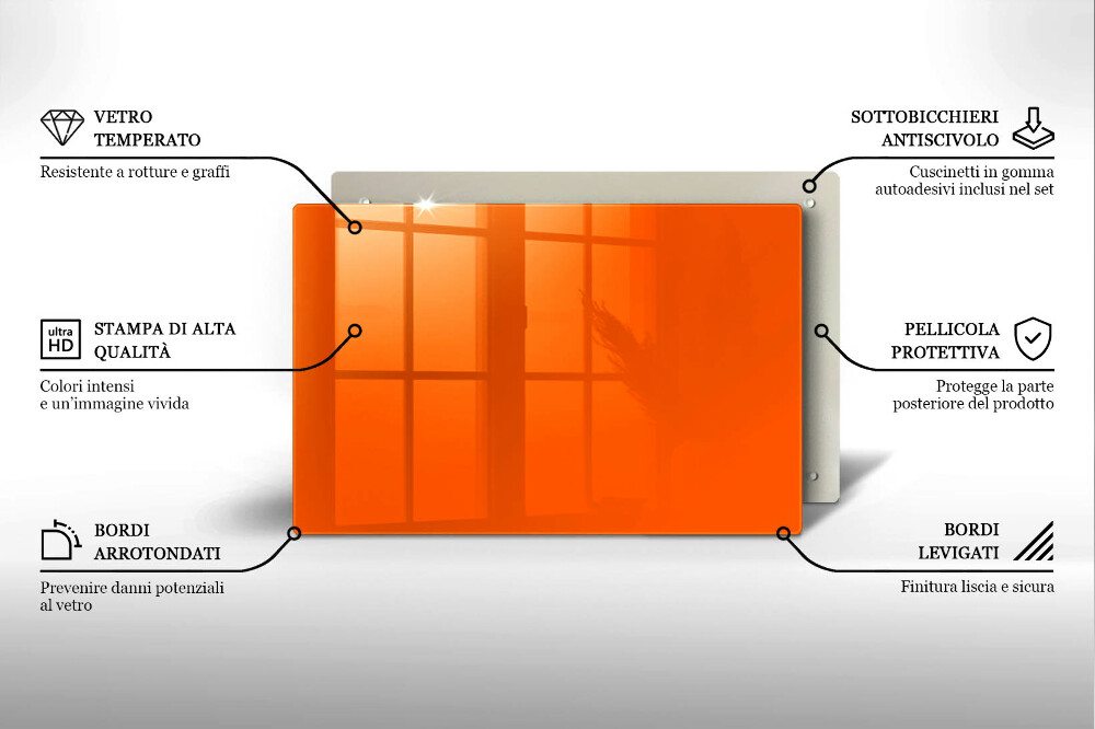 Plaque en verre pour lanterne funéraire Couleur orange