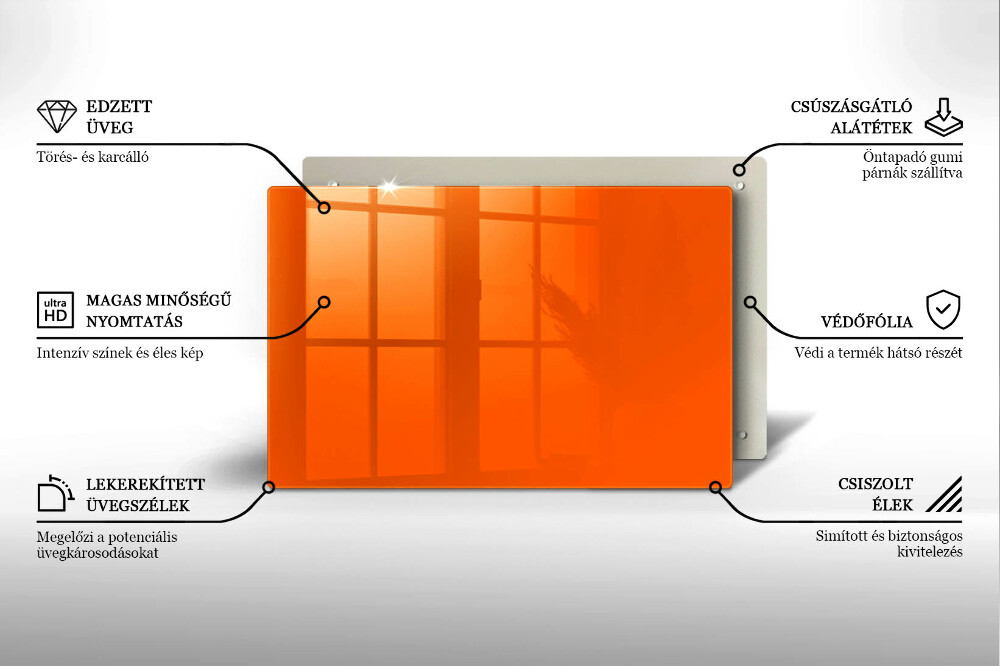 Plaque en verre pour lanterne funéraire Couleur orange