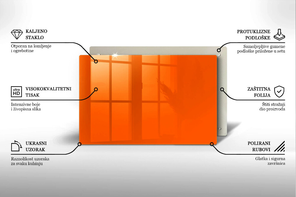 Plaque en verre pour lanterne funéraire Couleur orange