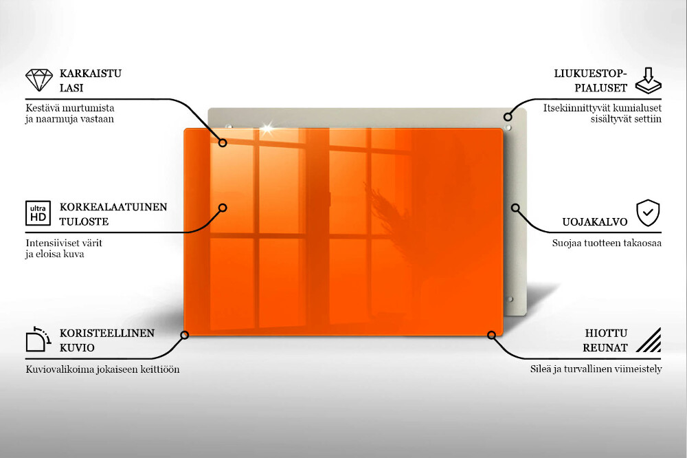 Plaque en verre pour lanterne funéraire Couleur orange