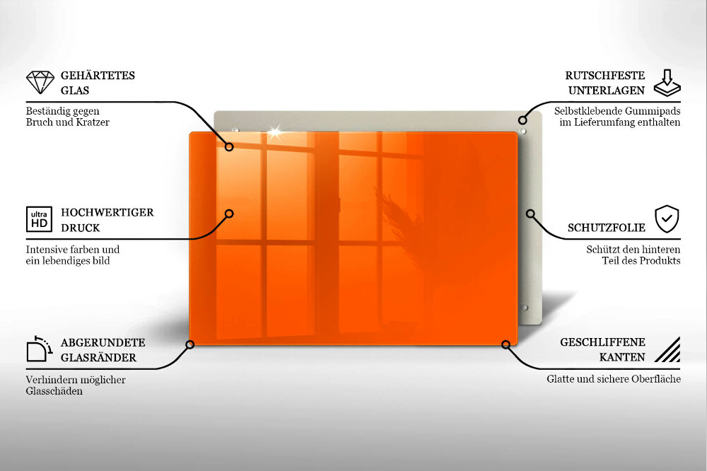 Plaque en verre pour lanterne funéraire Couleur orange