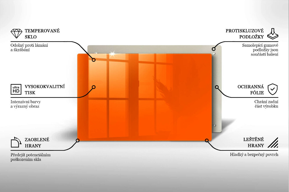 Plaque en verre pour lanterne funéraire Couleur orange