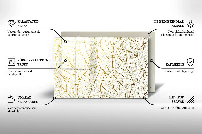 Dessous bougie funéraire Modèle de feuilles de dessin au trait