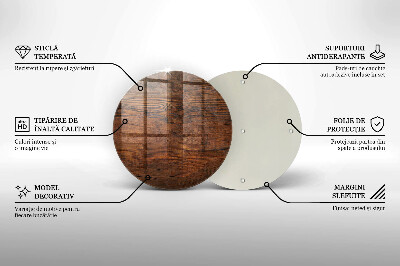 Dessous de bougie funéraire Planche de bois foncé