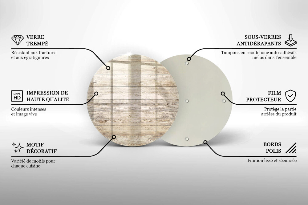 Dessous de bougie Planches de bois