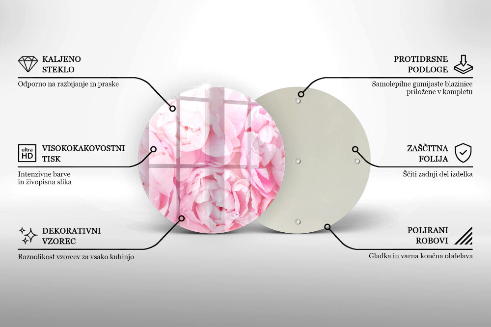 Dessous de bougie funéraire Pivoines délicates