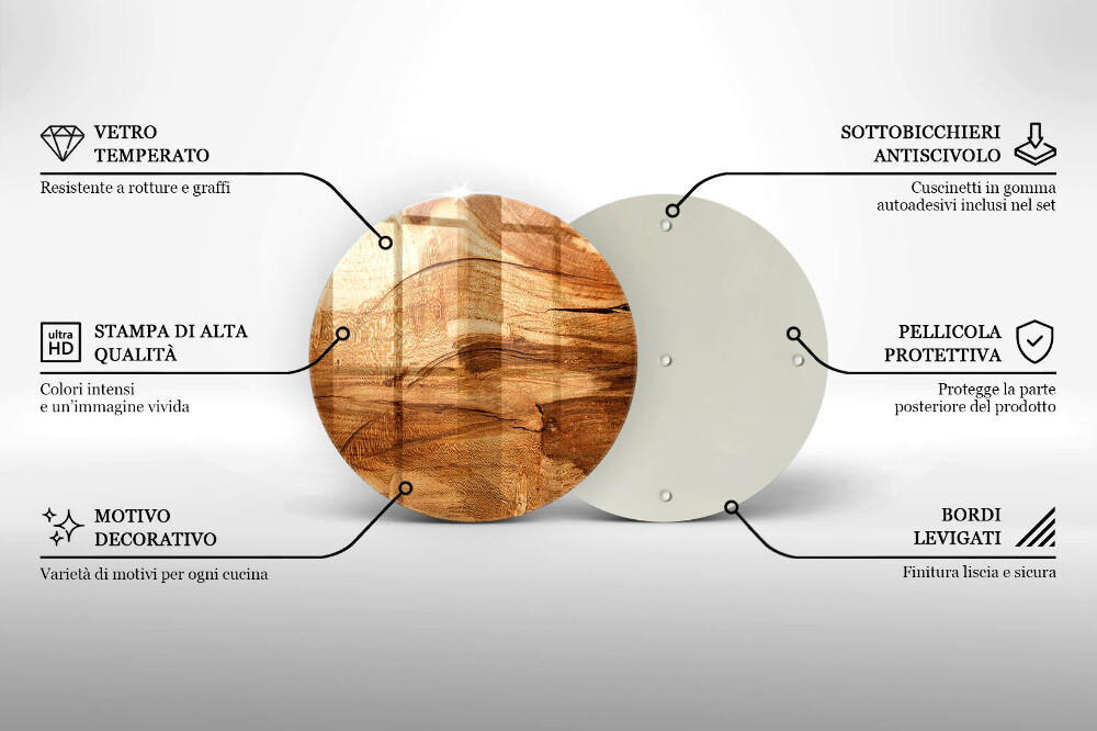 Dessous bougie Texture de planche de bois