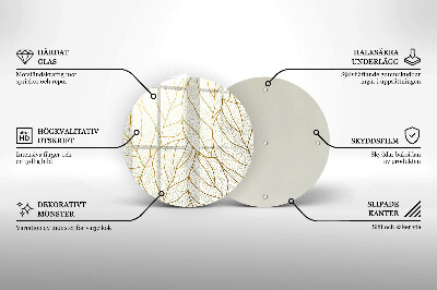 Dessous de bougie Modèle de feuilles de dessin au trait