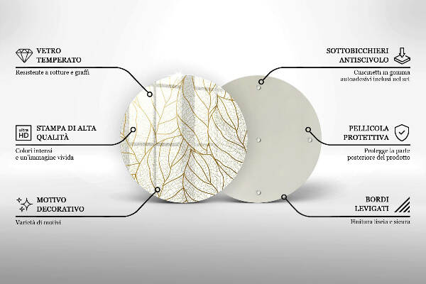 Dessous de bougie Modèle de feuilles de dessin au trait