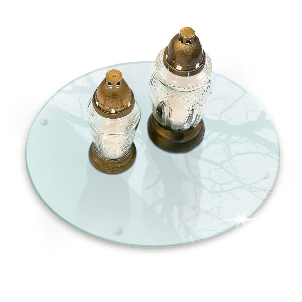Dessous de bougie rond transparent