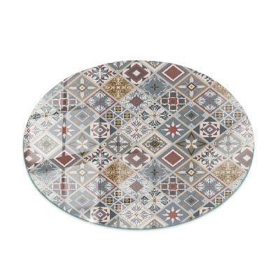 Plateau en verre Motif en mosaïque avec ornements