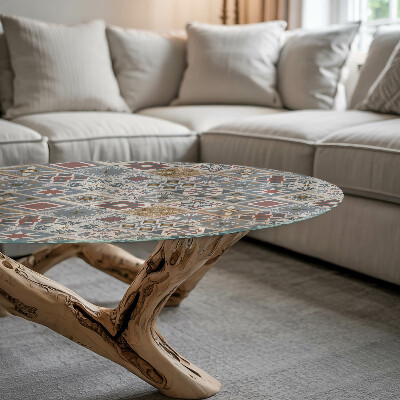 Plateau en verre Motif en mosaïque avec ornements