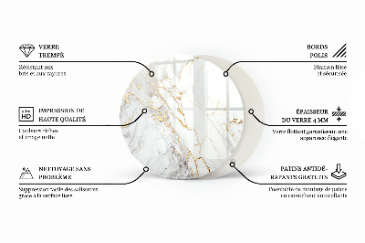 Plateau en verre Motif en mosaïque avec ornements