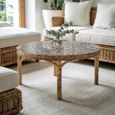 Plateau en verre Motif en mosaïque avec ornements