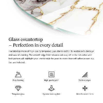 Plateau en verre Motif bois naturel
