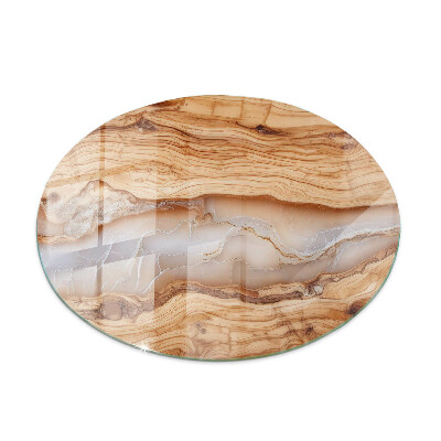 Plateau en verre Bois naturel avec résine