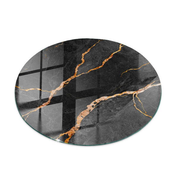 Plateau en verre Motif en marbre avec veines