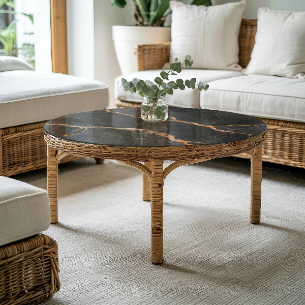 Plateau en verre Motif en marbre avec veines