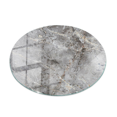 Plateau en verre Motif en marbre naturel