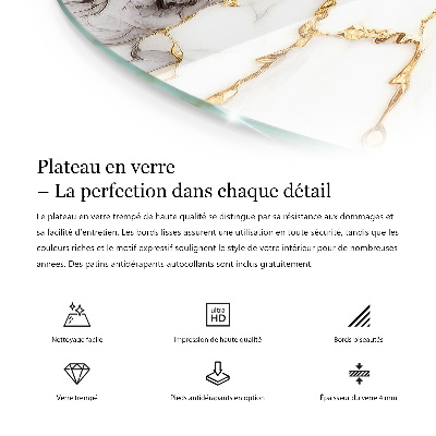 Plateau en verre La structure des planches de bois
