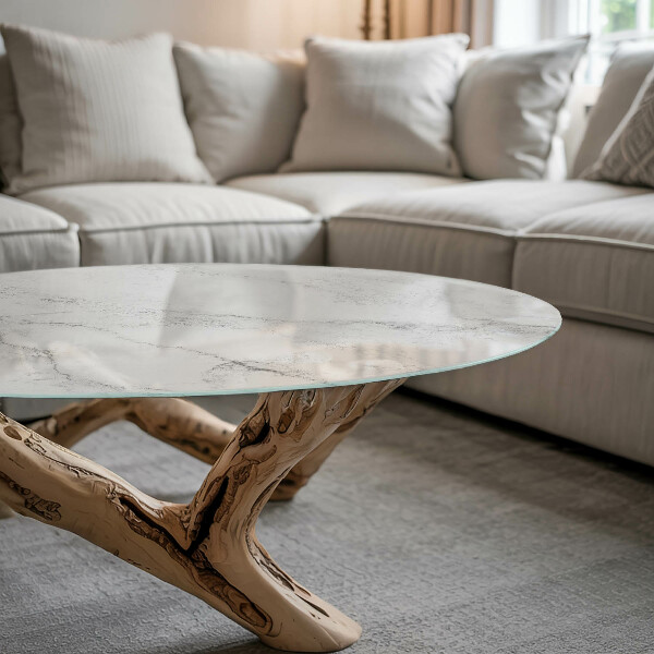 Plateau en verre Motif de surface en marbre