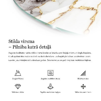 Plateau en verre Motif de surface en marbre
