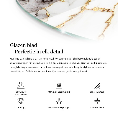 Plateau en verre Motif de surface en marbre