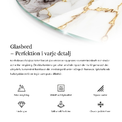 Plateau en verre Motif de surface en marbre