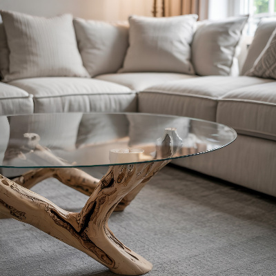 Plateau de table rond transparent