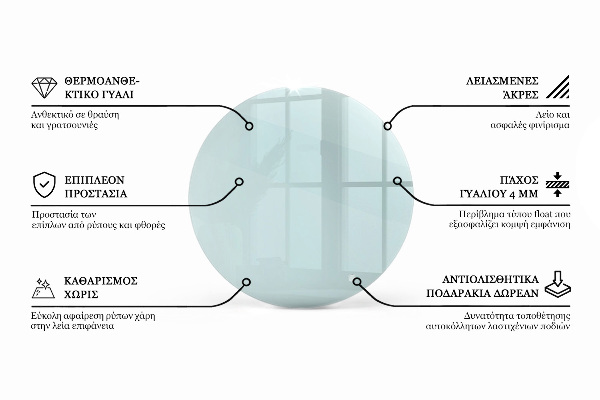 Plateau de table rond transparent