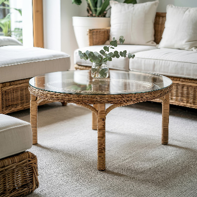 Plateau de table rond transparent