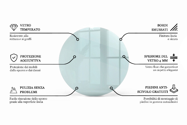 Plateau de table rond transparent