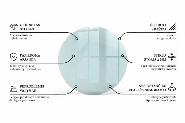 Plateau de table rond transparent