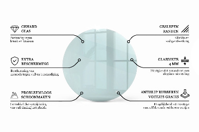 Plateau de table rond transparent